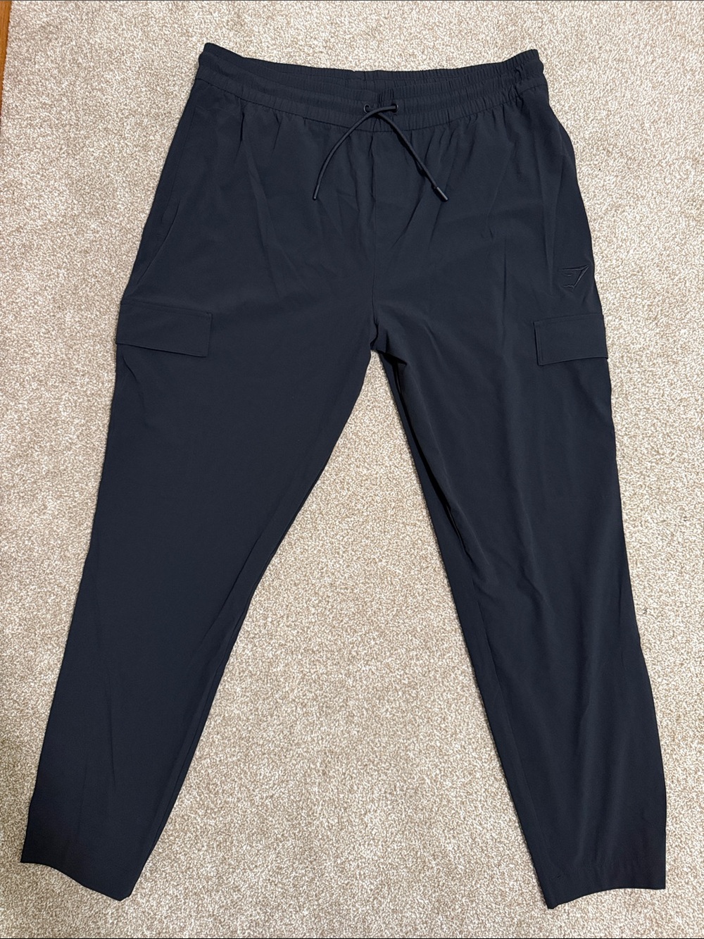 Gymshark Black Cargo Joggers with Drawstring Waist